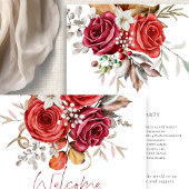 Budget Boho Herbst Florals Hochzeitsprogramm