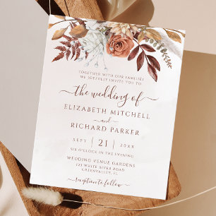 Budget Boho Herbst Terrakotta Blumen Hochzeitseinl