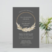 Budget Boho Hoop Pampas Grass Dark Wedite Einladun (Stehend Vorderseite)