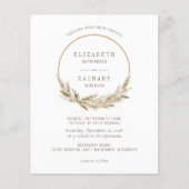 Budget Boho Hoop Pampas Grass Wedding Einladung (Vorderseite)