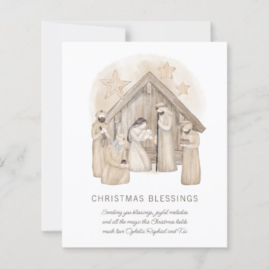 Budget Boho Krippe Urlaubskarte (Vorderseite)