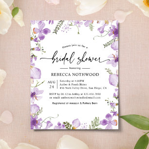 Budget Boho Lavender Bridal Dusche Einladung