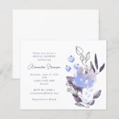 Budget Boho Lila Floral Bridal Dusche Einladung (Vorne/Hinten)