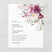 Budget Boho Lila & Pink Peonies Wedite Einladung (Vorderseite)