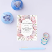 Budget Boho Lila Quinceañera Dusty Pink Floral Flyer (Einzeln)
