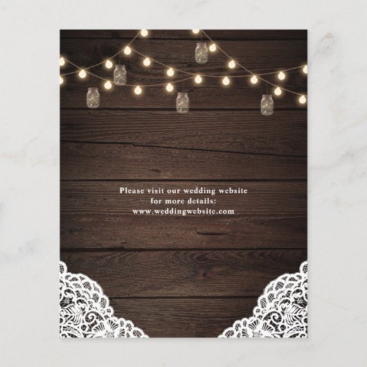 Budget Boho Mason Jars Wedding speichern das Datum Flyer (Hinten)