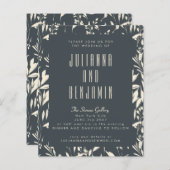 Budget Boho Moderne Schwarze Hand Drawn Floral Wed (Vorne/Hinten)