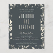 Budget Boho Moderne Schwarze Hand Drawn Floral Wed (Vorderseite)