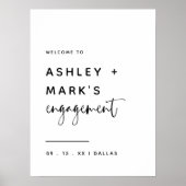 Budget Boho Moderne Script Verlobung Willkommen Poster (Vorne)