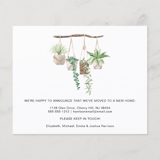 Budget Boho Neue Pflanze im Haus verschieben Ankün (Rückseite)