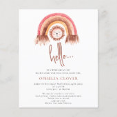 Budget Boho Niedlich Lion Rainbow Birth Ankündigun (Vorderseite)
