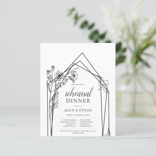 Budget Boho Orchids Geometrische Probe Abendessen (Stehend Vorderseite)