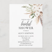 Budget Boho Pampa Grass Greenerity Brautparty Einladungspostkarte (Vorderseite)