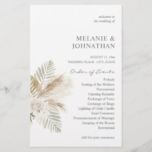 Budget Boho Pampas B Floral MED Hochzeitsfeier Flyer