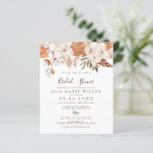 Budget Boho Pampas Bridal Dusche Einladung (Stehend Vorderseite)