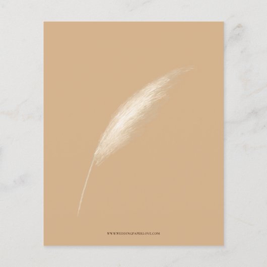 Budget Boho Pampas Bridal Dusche Einladung (Rückseite)