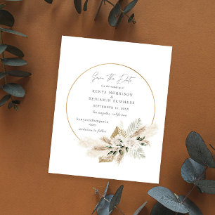 Budget Boho Pampas Gras & Floral Heiraten Termin K Flyer