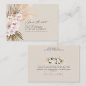 Budget boho Pampas Gras Hochzeit speichern Sie das Mitteilungskarte (Vorne/Hinten)