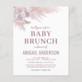 Budget Boho Pampas Grass Baby Brunch Einladung (Vorderseite)