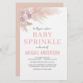 Budget Boho Pampas Grass Baby Sprinkle Einladung (Vorne/Hinten)