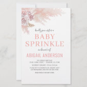 Budget Boho Pampas Grass Baby Sprinkle Einladung (Vorderseite)