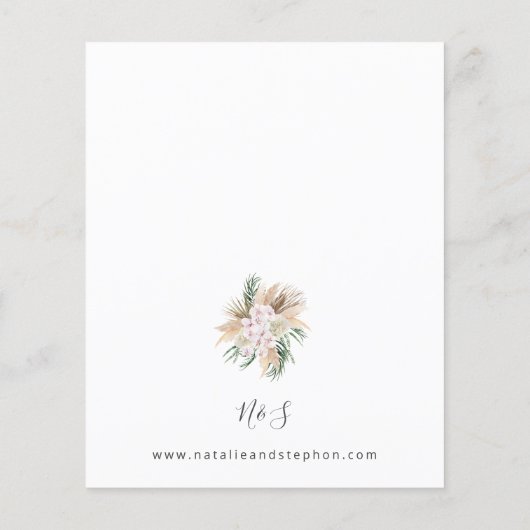 Budget Boho Pampas Grass Beach Floral Wedding (Rückseite)