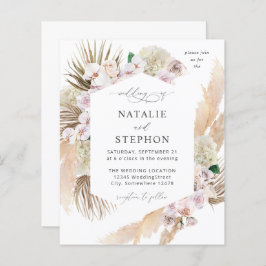 Budget Boho Pampas Grass Beach Floral Wedding