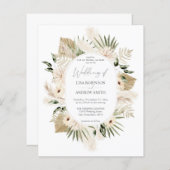 Budget Boho Pampas Grass & Beige Blumenhochzeit (Vorne/Hinten)