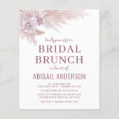 Budget Boho Pampas Grass Bridal Brunch Einladung (Vorderseite)