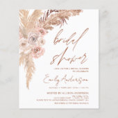 Budget Boho Pampas Grass Bridal Dusche Einladung (Vorderseite)