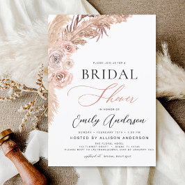 Budget Boho Pampas Grass Bridal Dusche Einladung Flyer