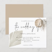 Budget Boho Pampas Grass Cream Wedding Einladung (Vorne/Hinten)