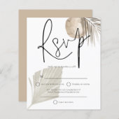 Budget Boho Pampas Grass fan Wedding RSVP (Vorne/Hinten)