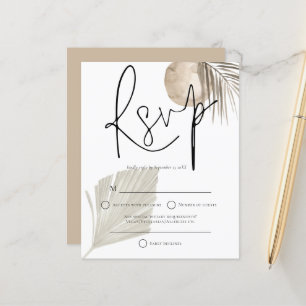 Budget Boho Pampas Grass fan Wedding RSVP