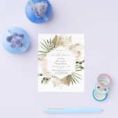 Budget Boho Pampas Grass & Floral Brautparty Flyer (Einzeln)