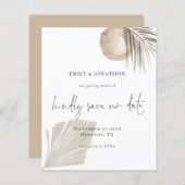 Budget Boho Pampas Grass Script Save the Date (Vorne/Hinten)