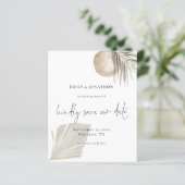 Budget Boho Pampas Grass Script Save the Date (Stehend Vorderseite)
