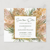 Budget Boho Pampas Grass Wedding retten das Datum (Vorderseite)