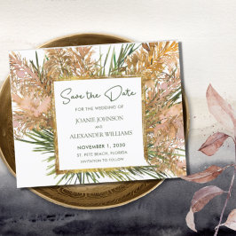 Budget Boho Pampas Grass Wedding retten das Datum