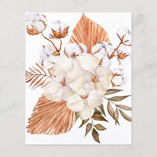 Budget Boho pampas Grass Wüste Hochzeit Einladung (Rückseite)