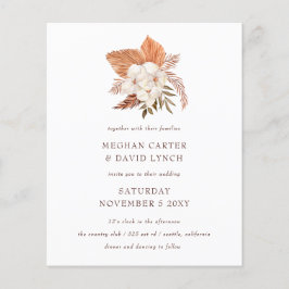 Budget Boho pampas Grass Wüste Hochzeit Einladung