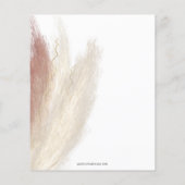 Budget Boho Pampas Orchid Bridal Dusche Einladung (Rückseite)