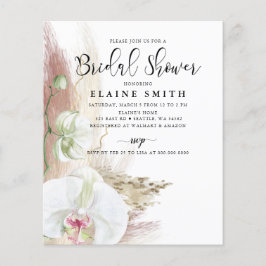 Budget Boho Pampas Orchid Bridal Dusche Einladung