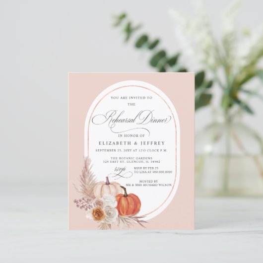 Budget Boho Pampas Pumpkins Herbstessen Probe (Stehend Vorderseite)