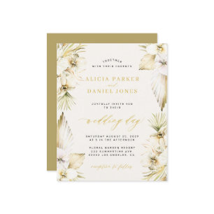 Budget Boho Pampas Tropische Hochzeit Einladung