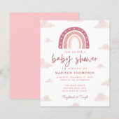 Budget Boho Pastel Pink Rainbow Baby Dusche (Vorne/Hinten)