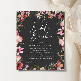 Budget Boho Peach Gray Bridal Brunch Einladung