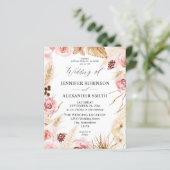 Budget Boho Pink & Beige Pampas Hochzeit (Stehend Vorderseite)
