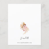 Budget Boho Pink & Beige Pampas Hochzeit Flyer (Hinten)