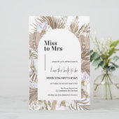 Budget Boho Pink Blush Brautparty Einladung (Stehend Vorderseite)